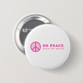 Go Peace (rosa) Button (Vorne & Hinten)
