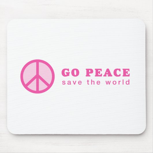 Go Peace (rosa) Mousepad (Vorne)