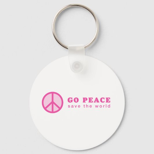 Go Peace (rosa) Schlüsselanhänger (Vorderseite)