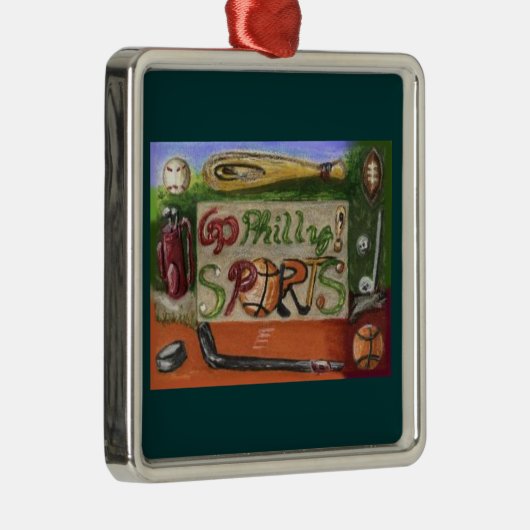 Go Philly Sports Square Ornament (Rechts)