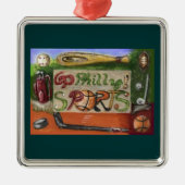 Go Philly Sports Square Ornament Aus Metall (Vorne)