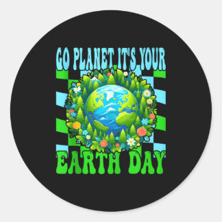 Go planet earth day cute earth nature lovers tank runder aufkleber