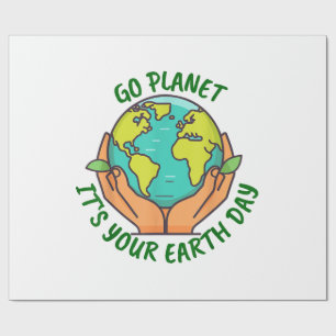 Go Planet Es ist dein Earth Day 2025 Geschenkpapier