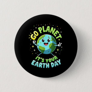 Go Planet Ihre Erde Tag 2025 Lehrer Kinder Gir Button