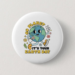 Go Planet Ihre Erde Tag Klimawandel Wissenschaft Button