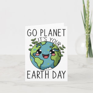 Go Planet sein Earth Day Lehrer Kinder Niedliches Karte