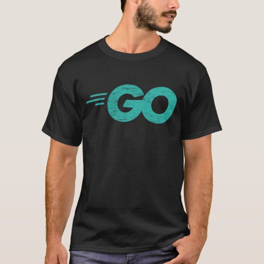 Go Programming Language mit Go-Logo bedrückt T-Shirt (Vorderseite)