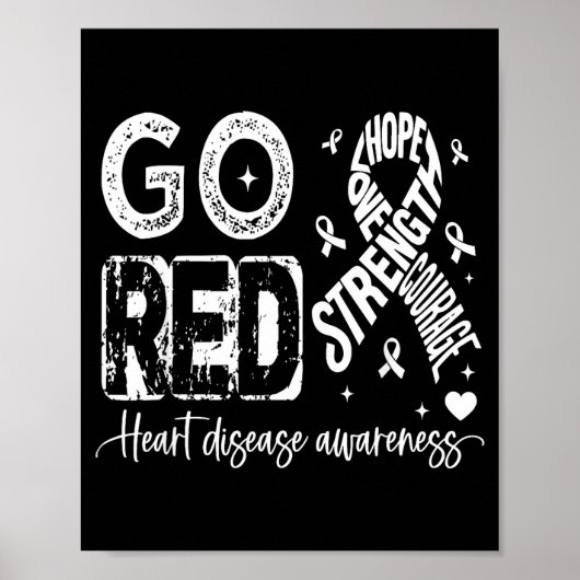 Go Red – American Heart Disease Awareness In Febru Poster (Vorne)