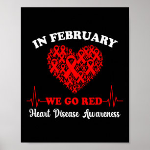 Go Red - American Heart Health Montag Bewusstsein Poster