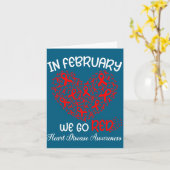 Go Red - American Heart Month Awareness In Februar Karte (Gelbe Blume)