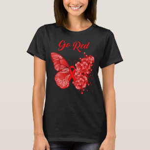Go Red Butterfly Herzkrankheiten Aufklärung Monat T-Shirt