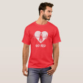 Go Red Day Heart Ribbon Herz-Krankheit Monat Gesch T-Shirt (Vorne ganz)