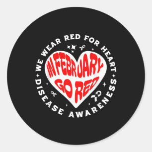 Go Red - February American Heart Health Monat Awar Runder Aufkleber
