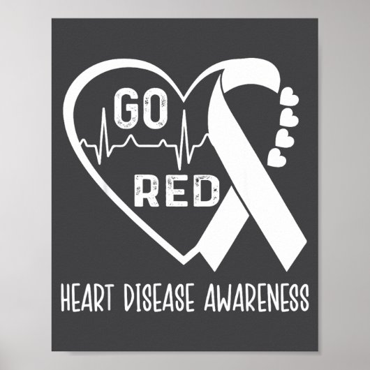 Go Red - February American Heart Health Month Awar Poster (Vorne)