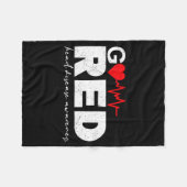Go Red For Heart Disease Awareness Chd Wear Red He Fleecedecke (Vorderseite (Horizontal))