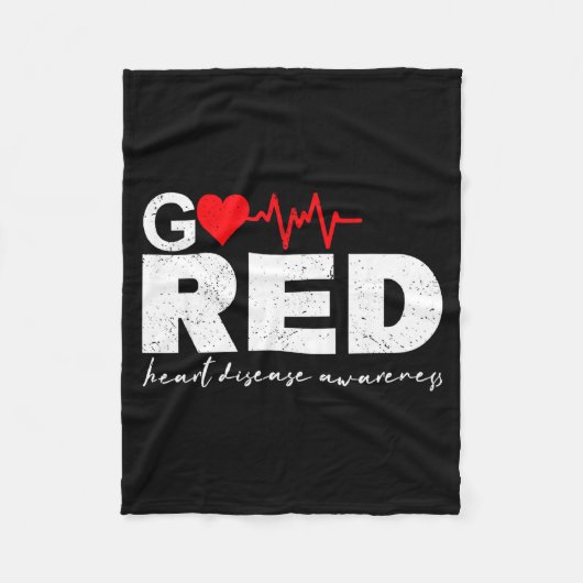 Go Red For Heart Disease Awareness Chd Wear Red He Fleecedecke (Vorderseite)