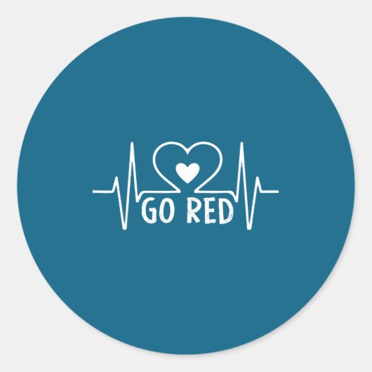 Go Red For Women American Heart Disease Month Awar Runder Aufkleber (Vorderseite)