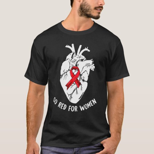 Go Red For Women Heart Health Awareness Cardiac Nu T-Shirt (Vorderseite)