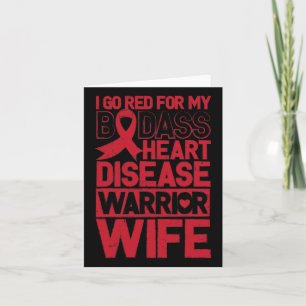 Go Red Heart Disease Awareness Bad Warrior Ehefrau Karte