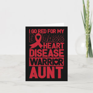 Go Red Heart Disease Awareness Bad Warrior Tante Karte