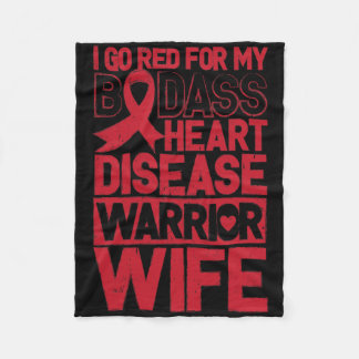 Go Red Heart Disease Awareness Bad Warrior Wife  Fleecedecke