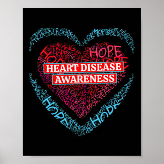 Go Red Heart Disease Awareness For Men Women  Poster
