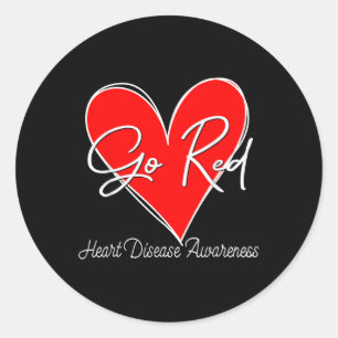 Go Red Heart Disease Awareness Month Chd Frauen Runder Aufkleber