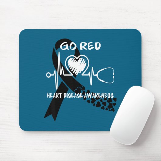 Go Red Heart Disease Awareness Month Mousepad (Mit Mouse)