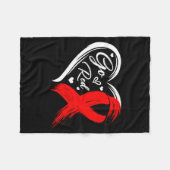 Go Red Heart Disease Awareness Red Ribbon Hearts M Fleecedecke (Vorderseite (Horizontal))