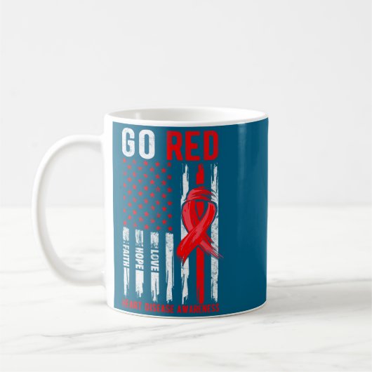 Go Red Heart Disease Suprt Flag - Heart Disease Aw Kaffeetasse (Links)