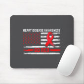 Go Red Heart Disease Suprt Flag - Heart Disease Aw Mousepad (Mit Mouse)