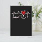 Go Red Heartbeat Herzerkrankungen Aufklärung RSVP Karte (Stehend Vorderseite)