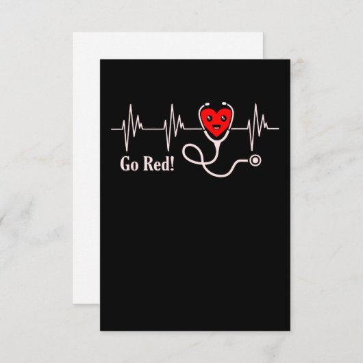 Go Red Heartbeat Herzerkrankungen Aufklärung RSVP Karte (Vorne/Hinten)