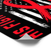 Go Red His Fight Brother Heart Disease Awareness F Poster (Ecke)