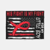 Go Red His Fight Son Little Boy Heart Disease Usa Fleecedecke (Vorderseite (Horizontal))