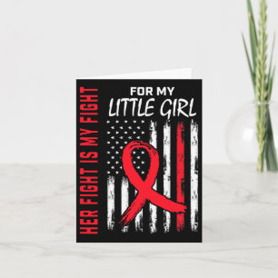 Go Red ihre Kampfflugzeug Tochter Little Girl Herz Karte