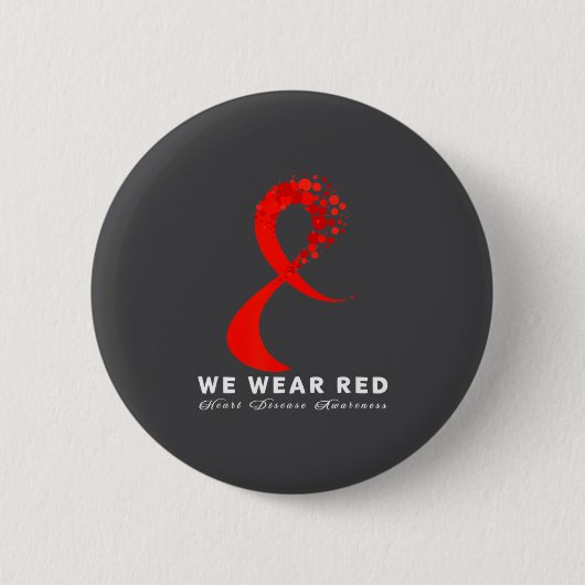 Go Red In February Heart Disease Awareness Health Button (Vorderseite)