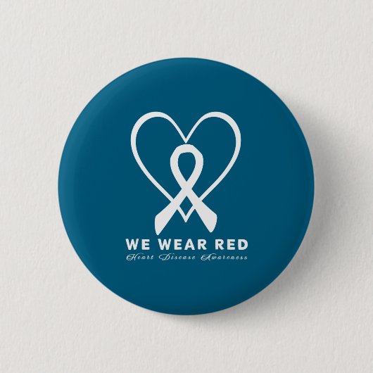 Go Red In February Heart Disease Awareness Health  Button (Vorderseite)