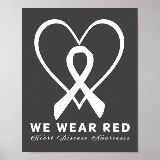 Go Red In February Heart Disease Awareness Health Poster (Vorne)