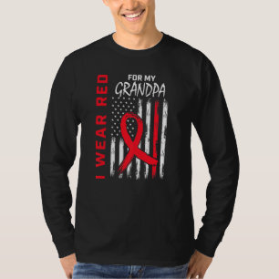 Go Red Opa Herzkrankheit Bewusstsein Amerikanische T-Shirt