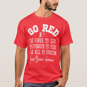 Go Red Quote Heart Disease Awareness Monatsgeschen T-Shirt