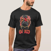 Go Red Ribbon Heart Disease Awareness Western Mess T-Shirt (Vorderseite)