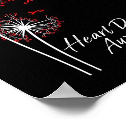 Go Red Ribbon Herzerkrankungen Aufklärung Monat Fr Poster (Ecke)