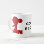 GO RED SWIM KAFFEE TASSE (Vorderseite Links)