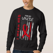 Go Red Uncle Heart Disease Awareness Flag Niece Ne Sweatshirt (Vorderseite)