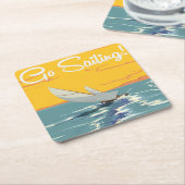 Go Segelurlaub Poster Rechteckiger Pappuntersetzer (angewinkelt)