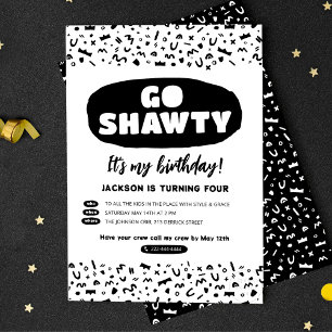 Go Shawty Es ist dein Geburtstag, Hip Hop Rap Part Einladungspostkarte