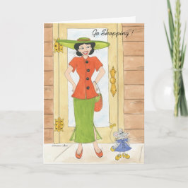 Go Shopping Girl Birthday Card Karte