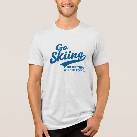Go Skiing – Minimal Winter Sports Typography Desig Tri-Blend Shirt (Vorderseite)