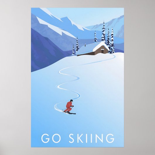 Go Skiing Travel Poster (Vorne)